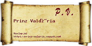 Prinz Valéria névjegykártya